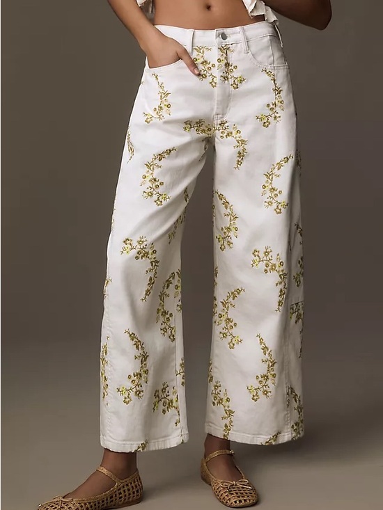 Pilcro Pants - Pilcro Heritage Curve Mid-Rise Tapered
Barrel Jeans